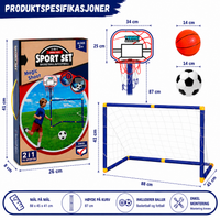 Thumbnail for Kids Ball Games - Dobbel lekeglede – fotball- og basketballlekesett