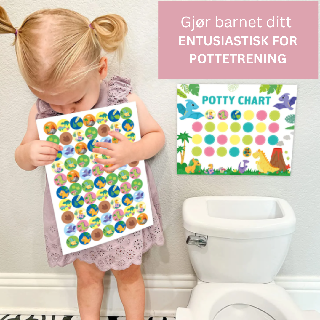 Potty Training – Lekende og motiverende - pottetreningskort med klistremerker