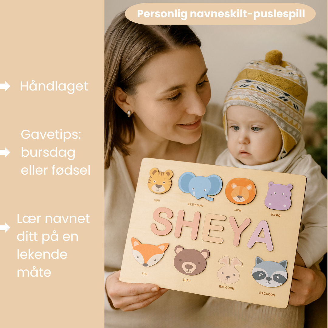 Woods - Ditt eget unike navneskilt - Puslespill med eget navn