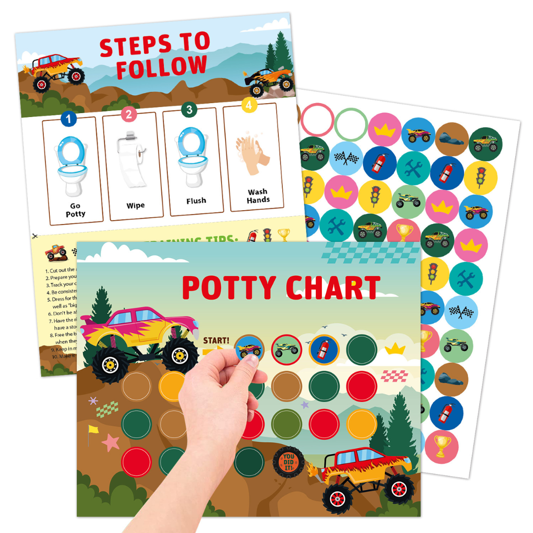 Potty Training – Lekende og motiverende - pottetreningskort med klistremerker