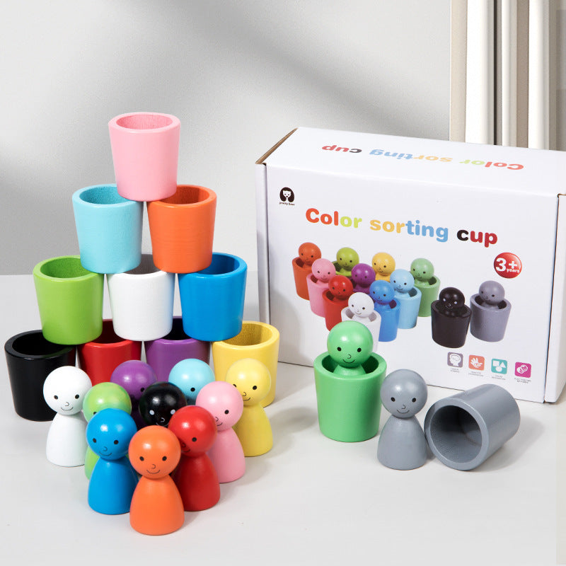 Fargekanal – Læring og oppdagelse – Montessori-fargesorteringsspill i tre