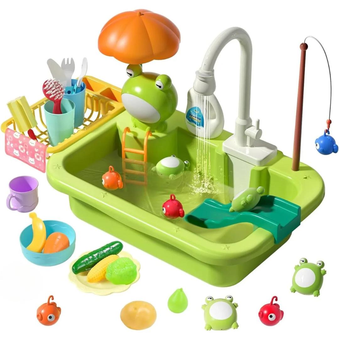Children Kitchen – Vannmoro og læring – 2-i-1 lekevask