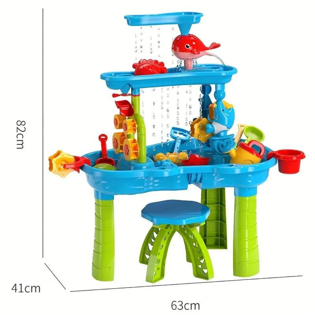 AquaPlay – Sommermoro og oppdagelser – 3-lags sand- og vannlekebord