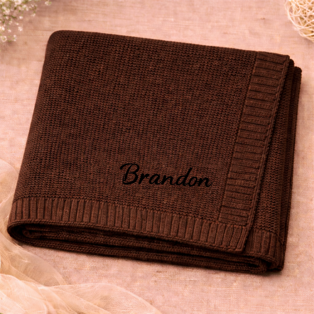 Personalized Baby Blanket – Myk og unik – Personlig brodert bomullsteppe