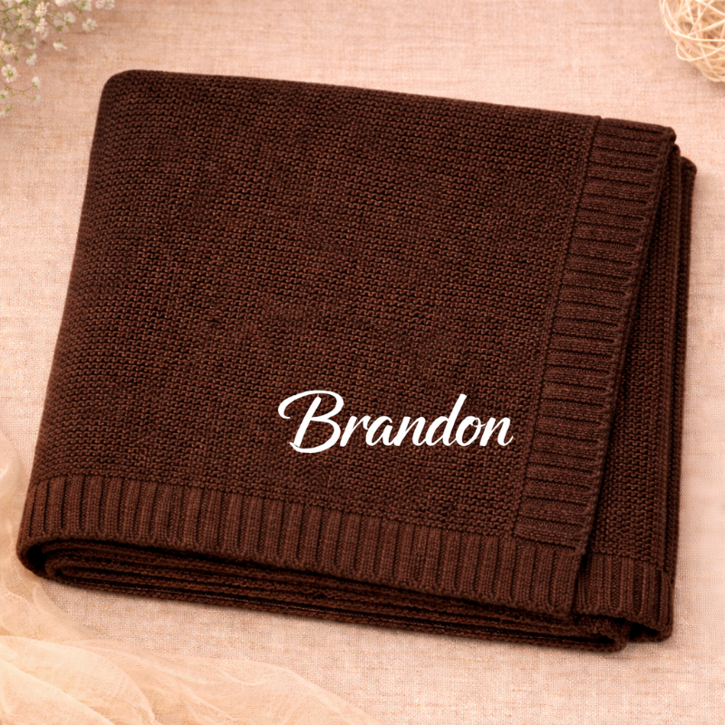 Personalized Baby Blanket – Myk og unik – Personlig brodert bomullsteppe