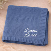 Thumbnail for Personalized Baby Blanket – Myk og unik – Personlig brodert bomullsteppe