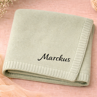 Thumbnail for Personalized Baby Blanket – Myk og unik – Personlig brodert bomullsteppe