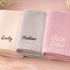 Personalized Baby Blanket – Myk og unik – Personlig brodert bomullsteppe