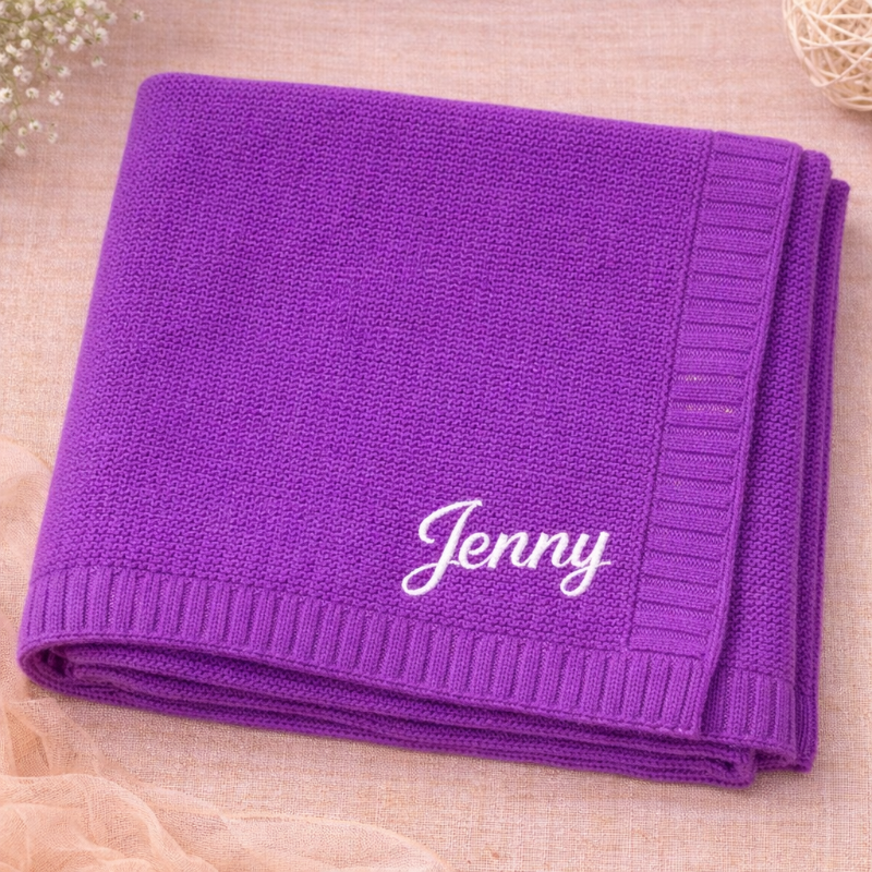 Personalized Baby Blanket – Myk og unik – Personlig brodert bomullsteppe