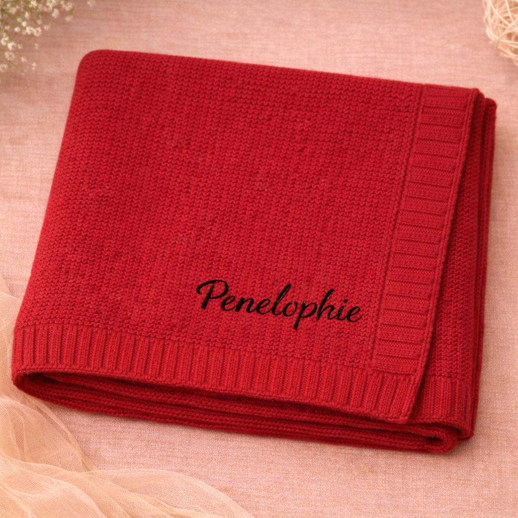 Personalized Baby Blanket – Myk og unik – Personlig brodert bomullsteppe