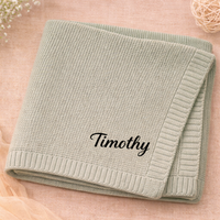 Thumbnail for Personalized Baby Blanket – Myk og unik – Personlig brodert bomullsteppe