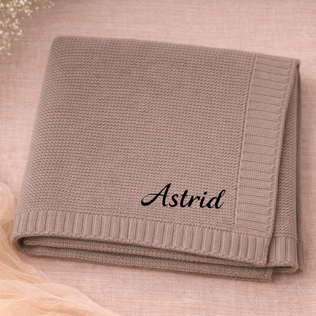 Personalized Baby Blanket – Myk og unik – Personlig brodert bomullsteppe