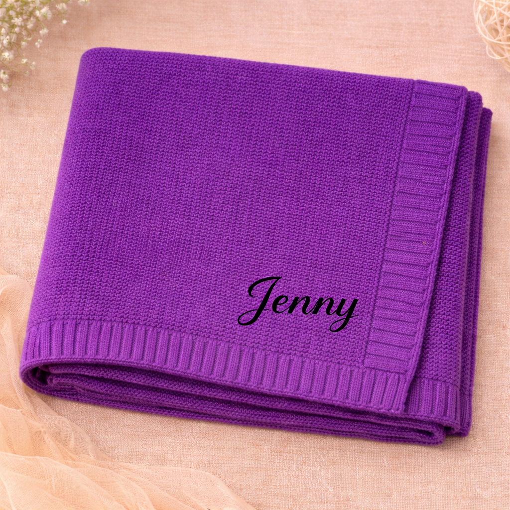 Personalized Baby Blanket – Myk og unik – Personlig brodert bomullsteppe
