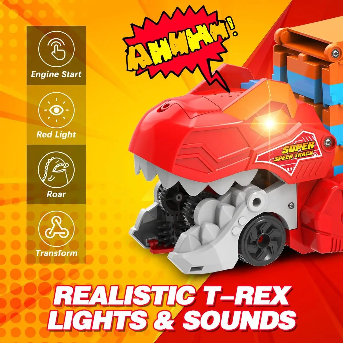 JurassicTruck™ – Tøff og morsom – sammenleggbar Dino-transportvogn