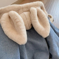 Thumbnail for Girls Bunny Denim Coat – Varm og behagelig – Barnejakke