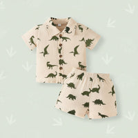 Thumbnail for Dinosaur & Car Print Outfit – Tøft og lekent – Sommersett