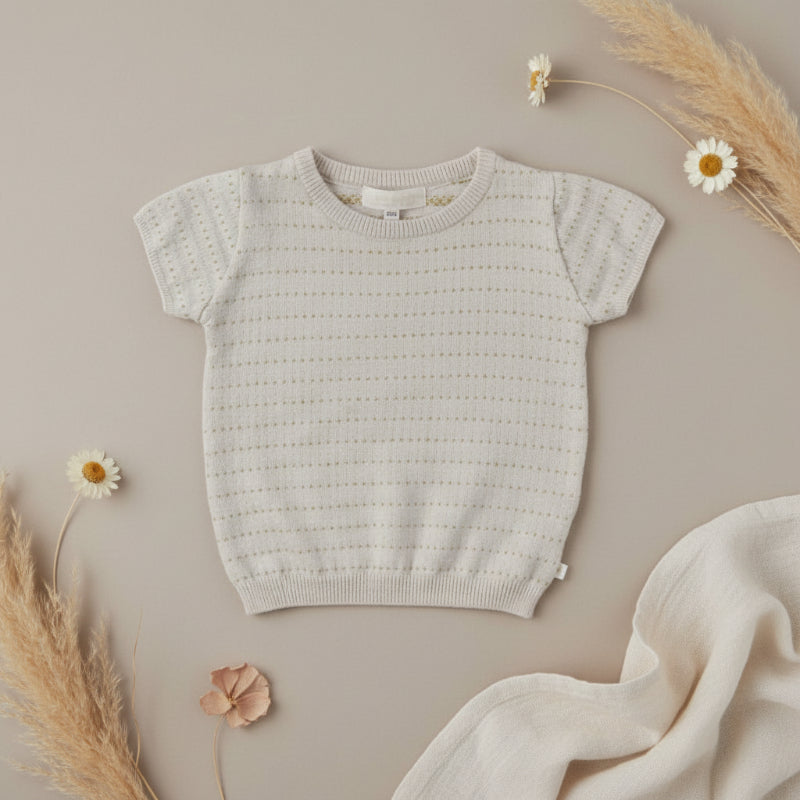 Bella Knit Top & Skirt – Lett og luftig – Strikket sommersett til barn