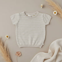 Thumbnail for Bella Knit Top & Skirt – Lett og luftig – Strikket sommersett til barn