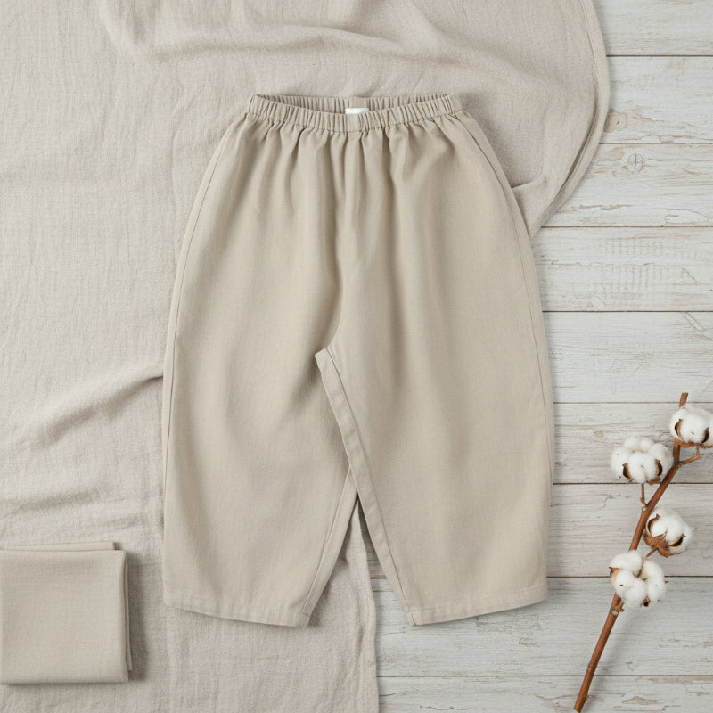 Plaid Cotton Pants – Luftig og pustende – Uformelle bukser i ballong-/haremstil