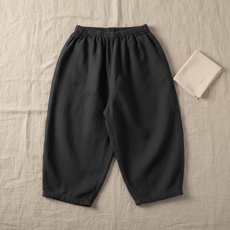 Plaid Cotton Pants – Luftig og pustende – Uformelle bukser i ballong-/haremstil