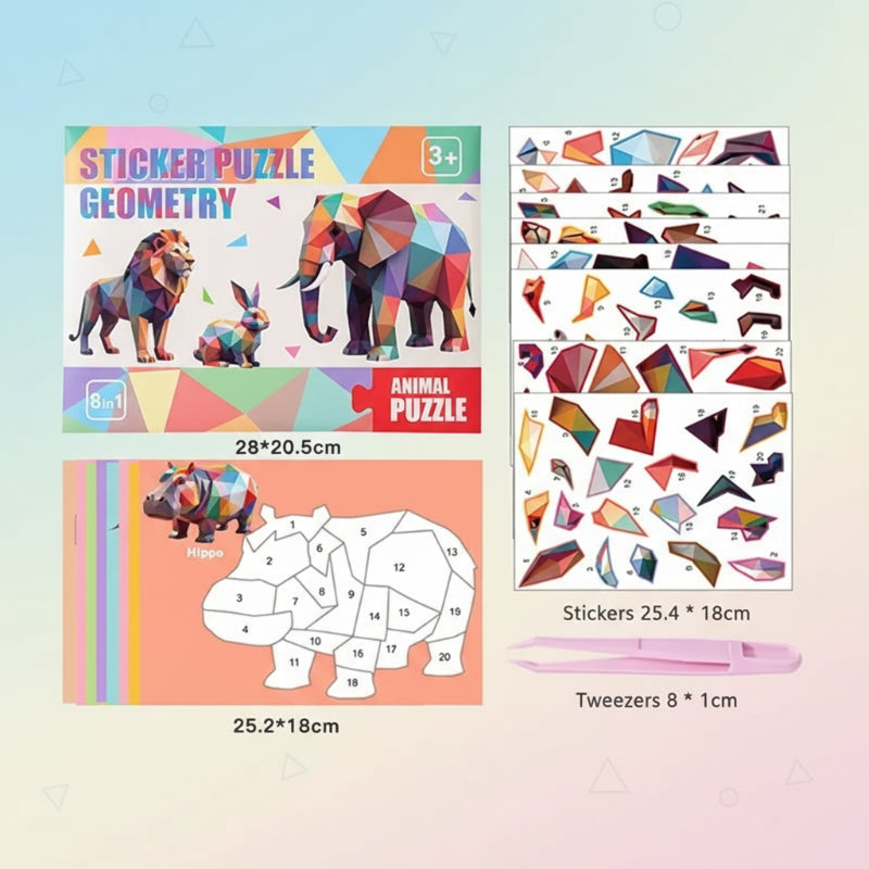 3D Sticker Puzzle – Kreativt og lærerikt – Geometrisk 3D-puslespill