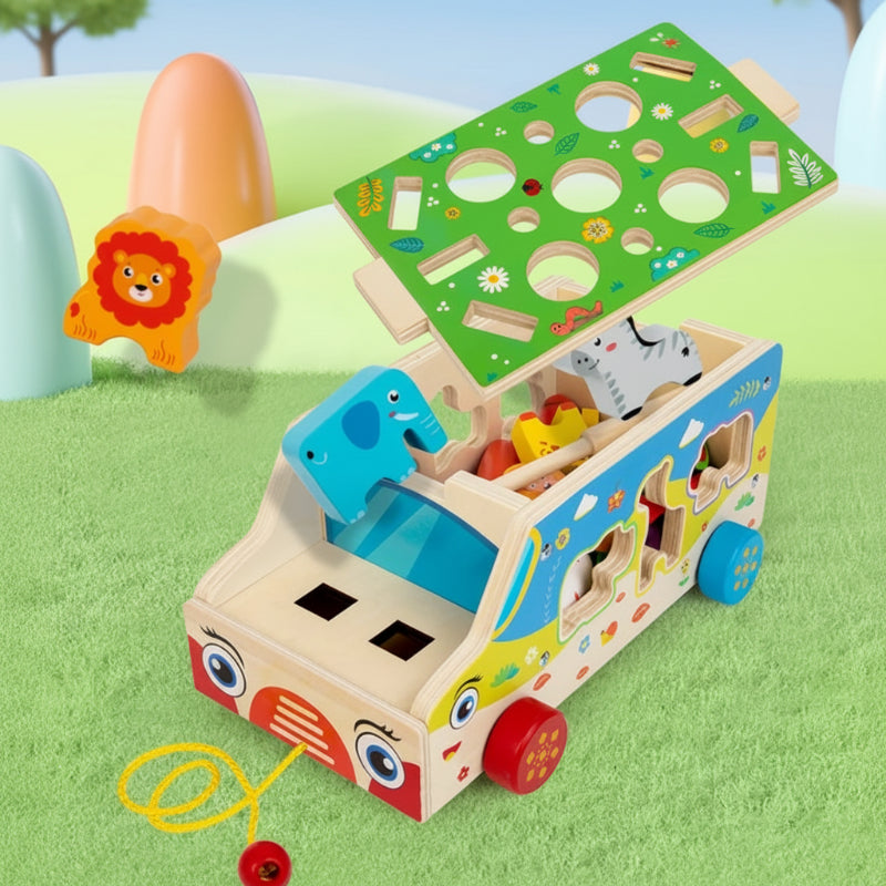 Montessori Animal Matching Toy – Lærerikt og interaktivt – Pussel-lekebil