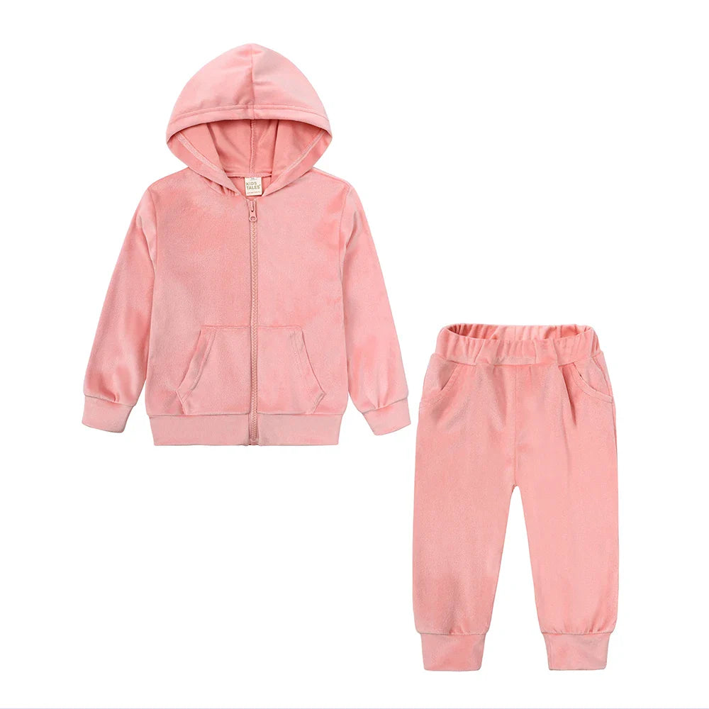 Kids Tales – Varm og behagelig – Velour-treningsdrakt for barn
