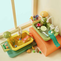 Thumbnail for Children Kitchen – Vannmoro og læring – 2-i-1 lekevask