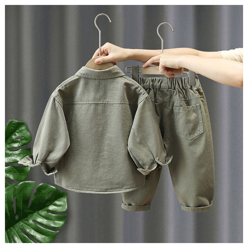 LittleExplorer – Komfortabel og stilig – Barnebukser og skjorte sett