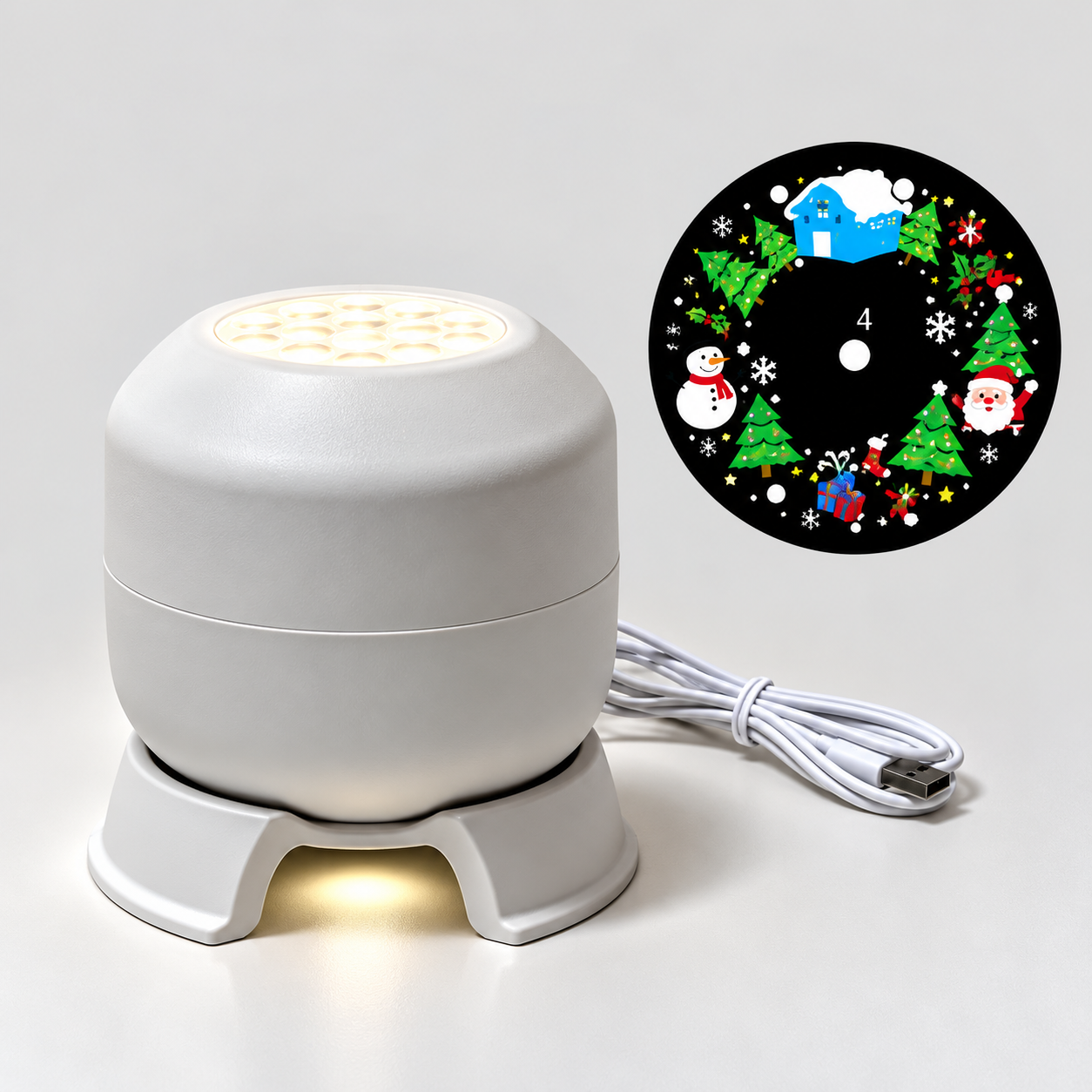 FrostyLight – Magisk og stemningsfull – roterende projektorlampe (jul og Halloween)