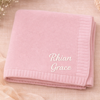 Thumbnail for Personalized Baby Blanket – Myk og unik – Personlig brodert bomullsteppe
