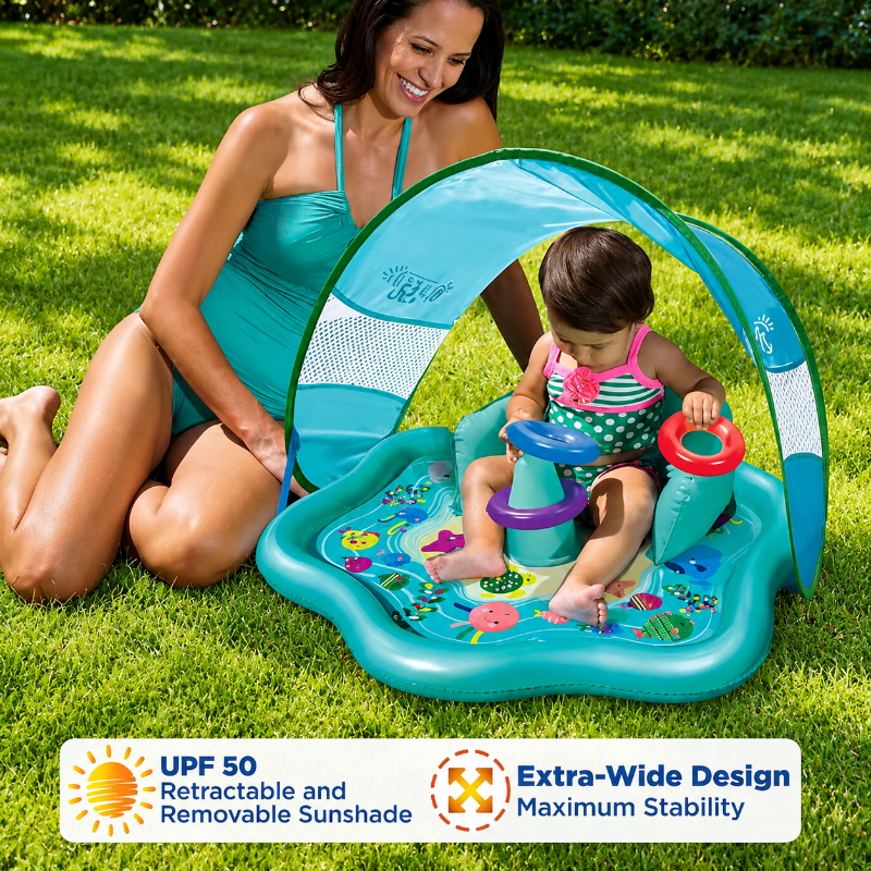SplashPlay – Trygt og morsomt – Babybasseng med solseil
