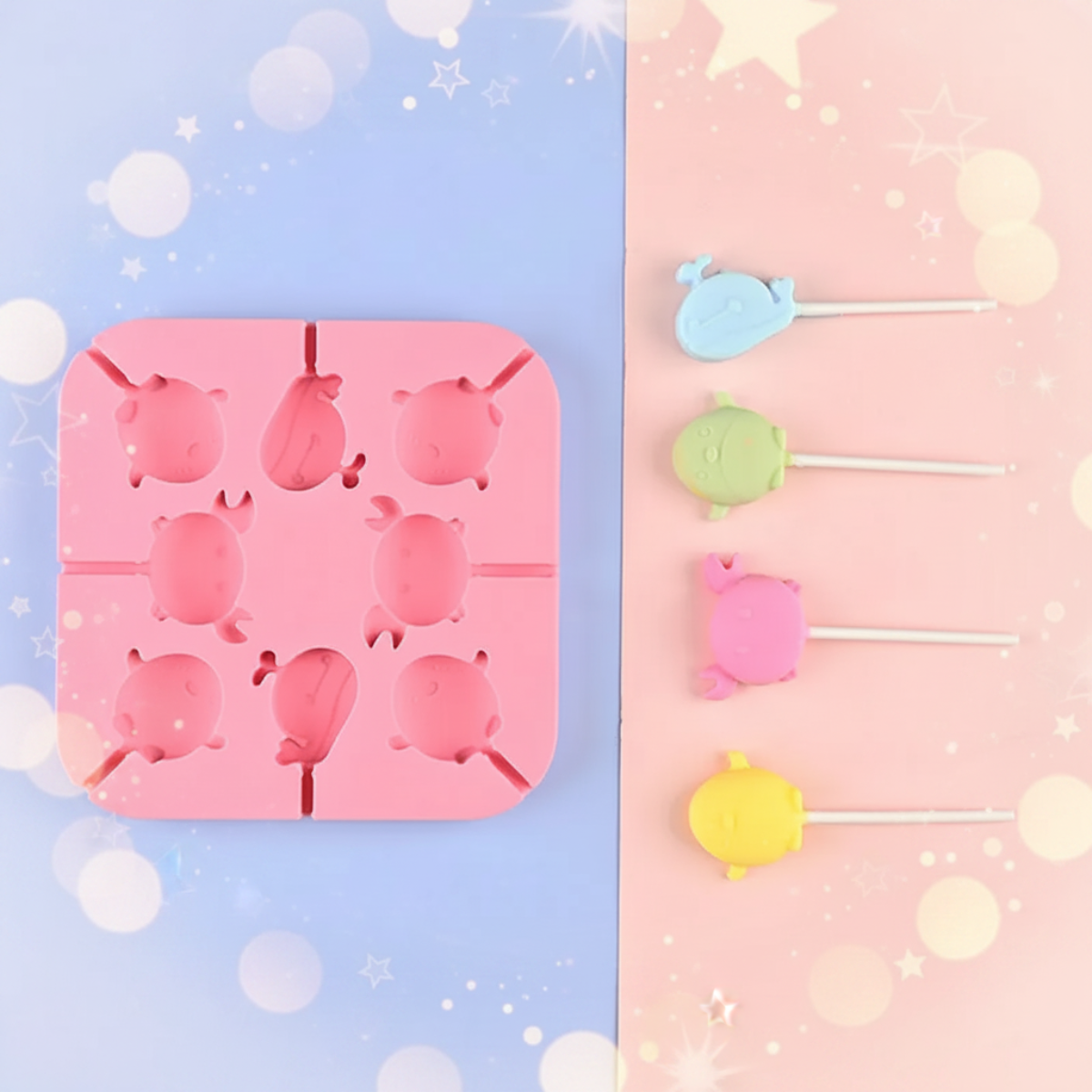 SweetPop – Bevisst godbiter – Sett med silikonformer til ispinner