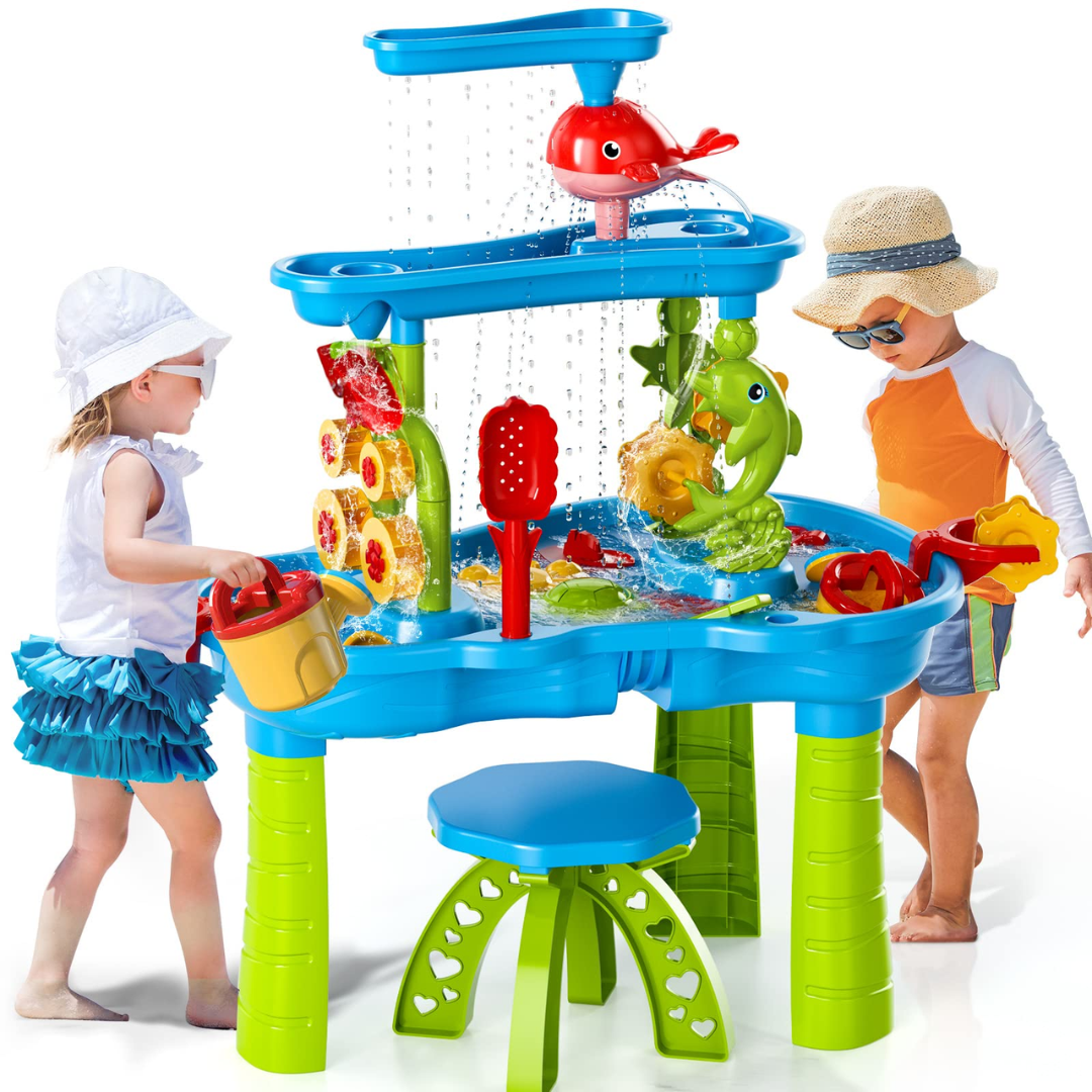 AquaPlay – Sommermoro og oppdagelser – 3-lags sand- og vannlekebord