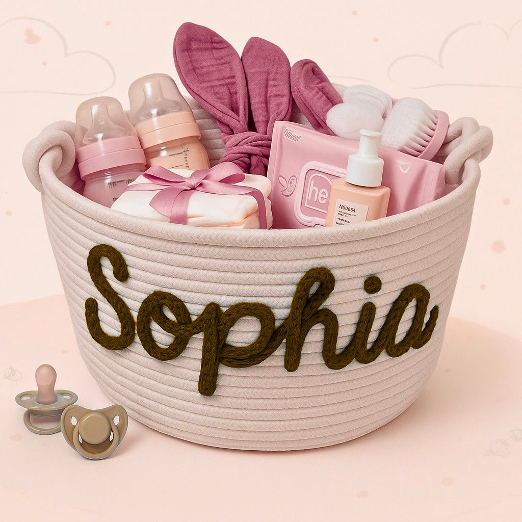 CuddleBasket – Søt og personlig – Personlig bleiekurv