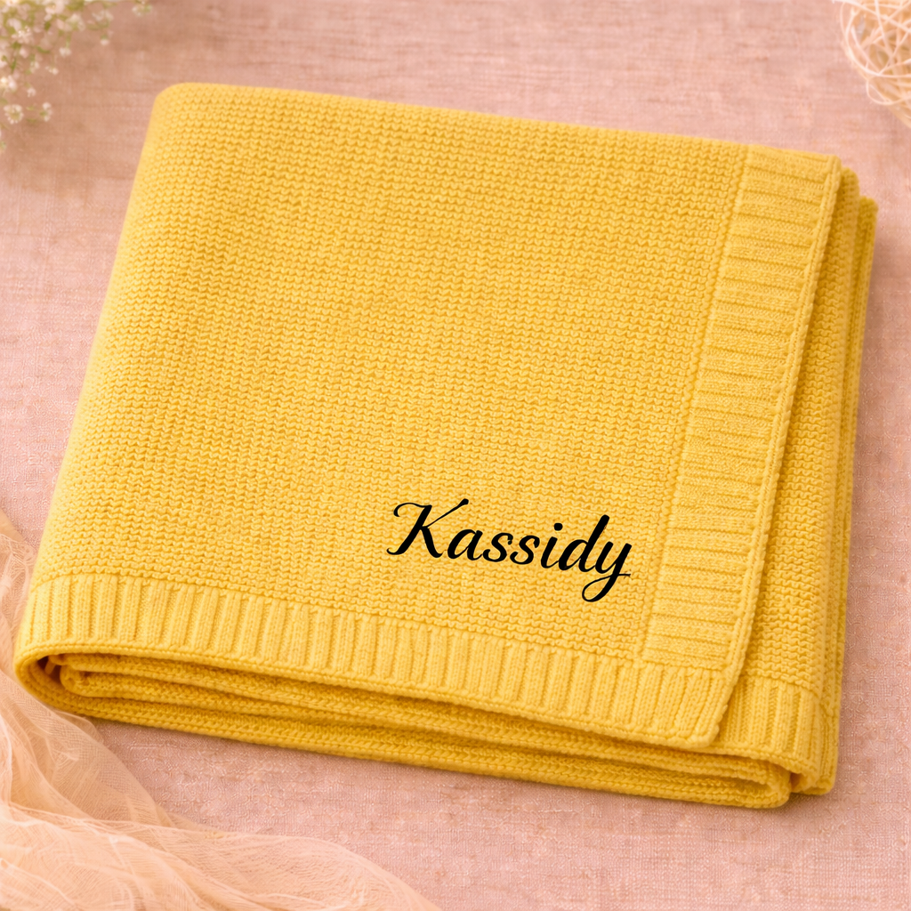 Personalized Baby Blanket – Myk og unik – Personlig brodert bomullsteppe