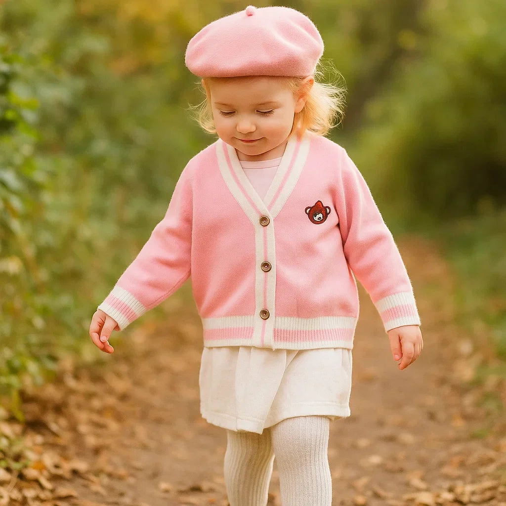 CozziWear – Varm og trendy – strikket vest med bjørner