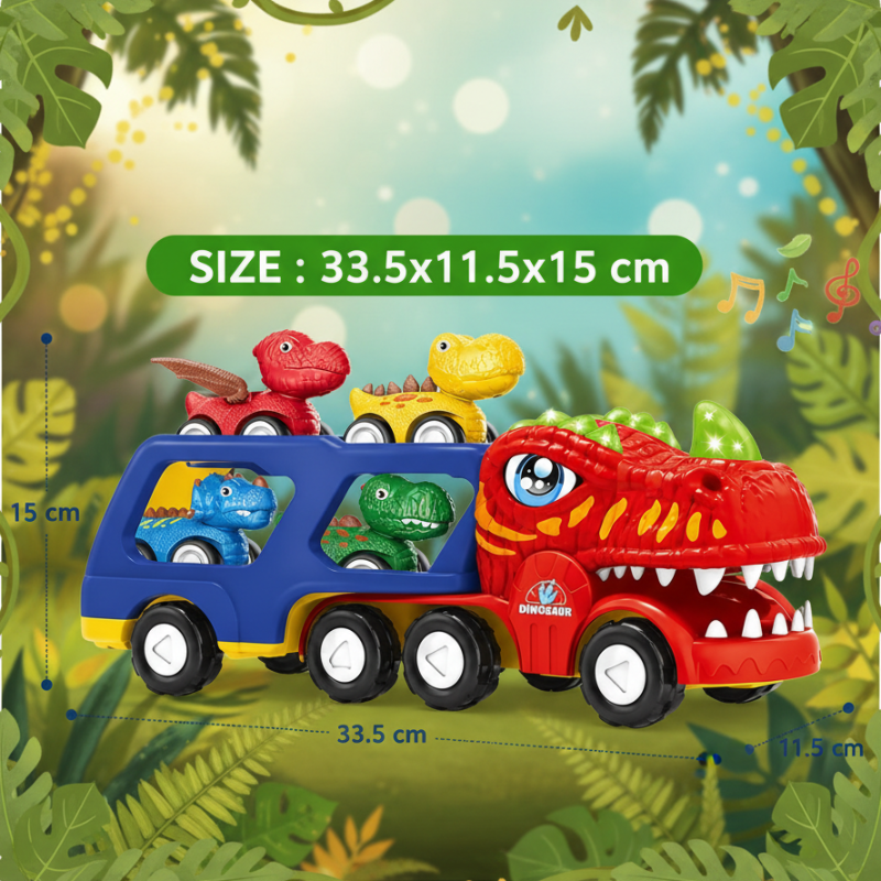 DinoDrive – Kreativt og spennende – 5-i-1 lastebil-lekesett