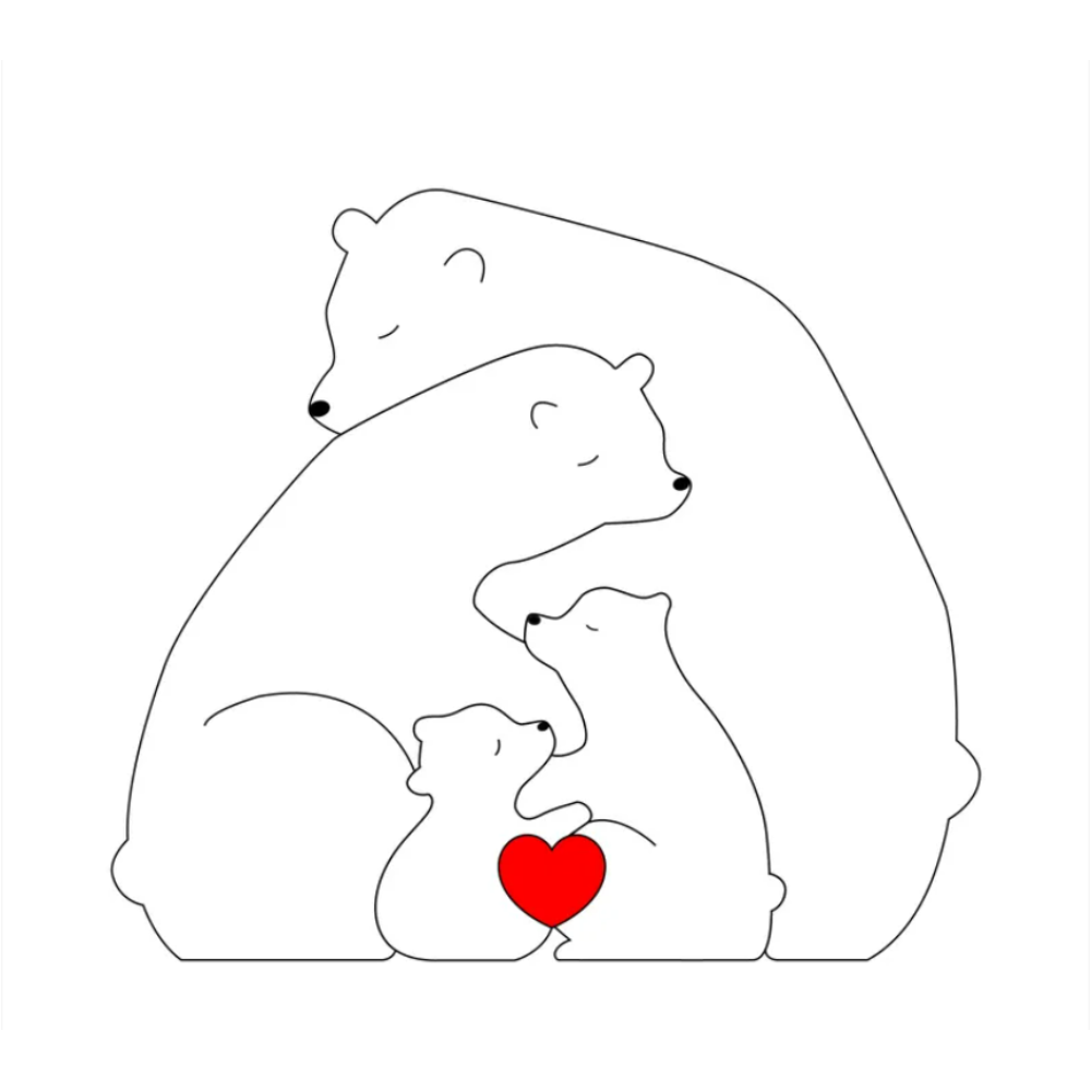 Family Puzzle™ – Personlig morsdagsgave med bjørnefamilien