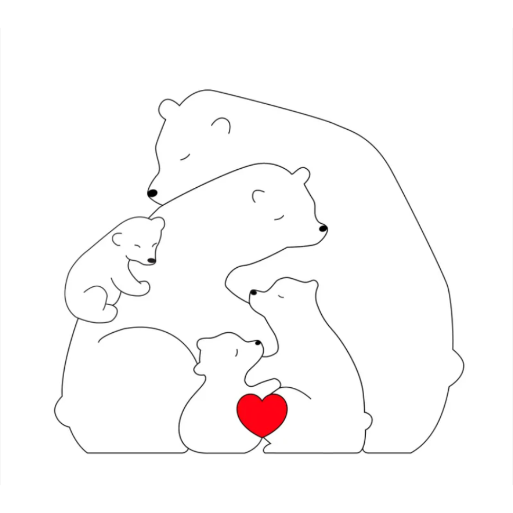 Family Puzzle™ – Personlig morsdagsgave med bjørnefamilien