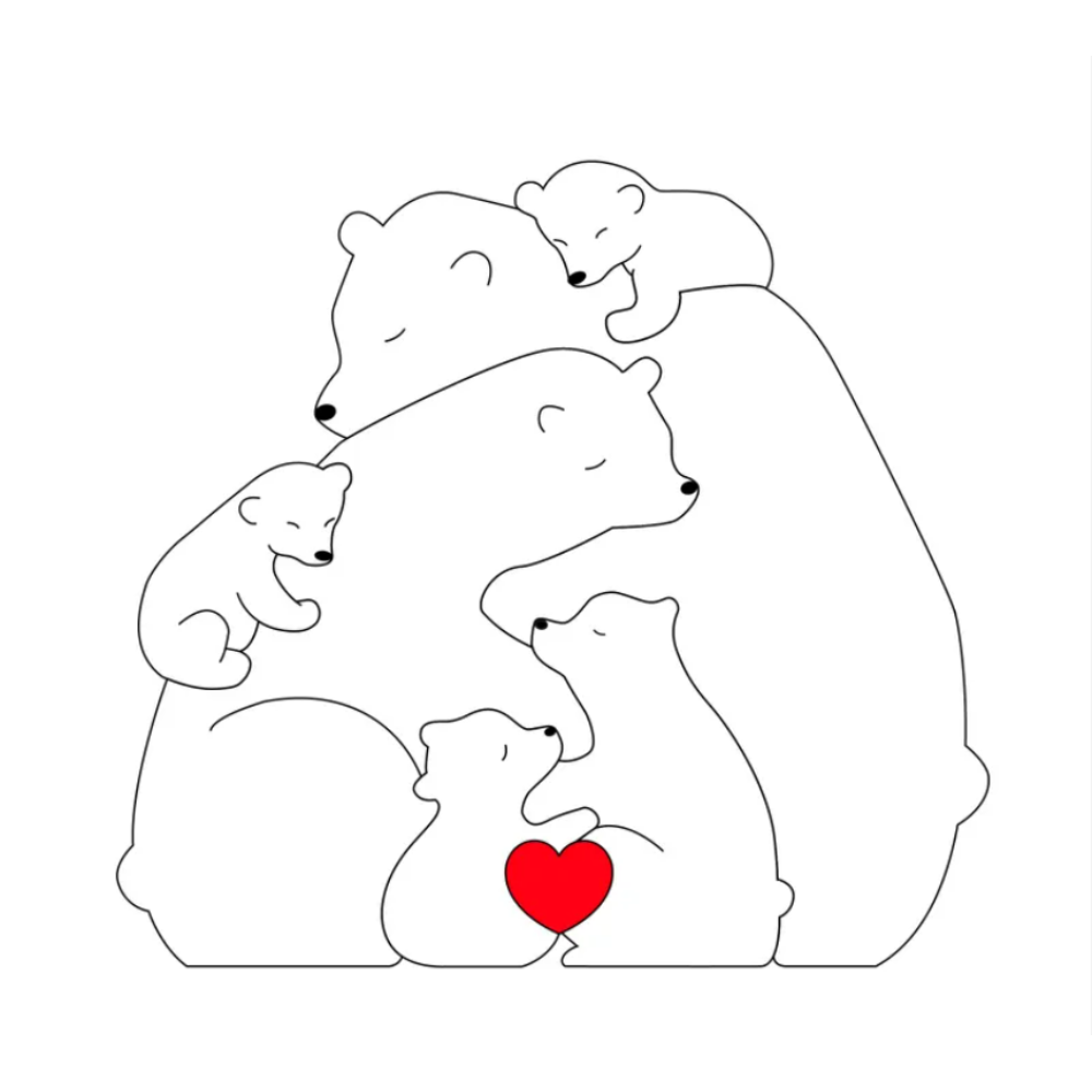 Family Puzzle™ – Personlig morsdagsgave med bjørnefamilien