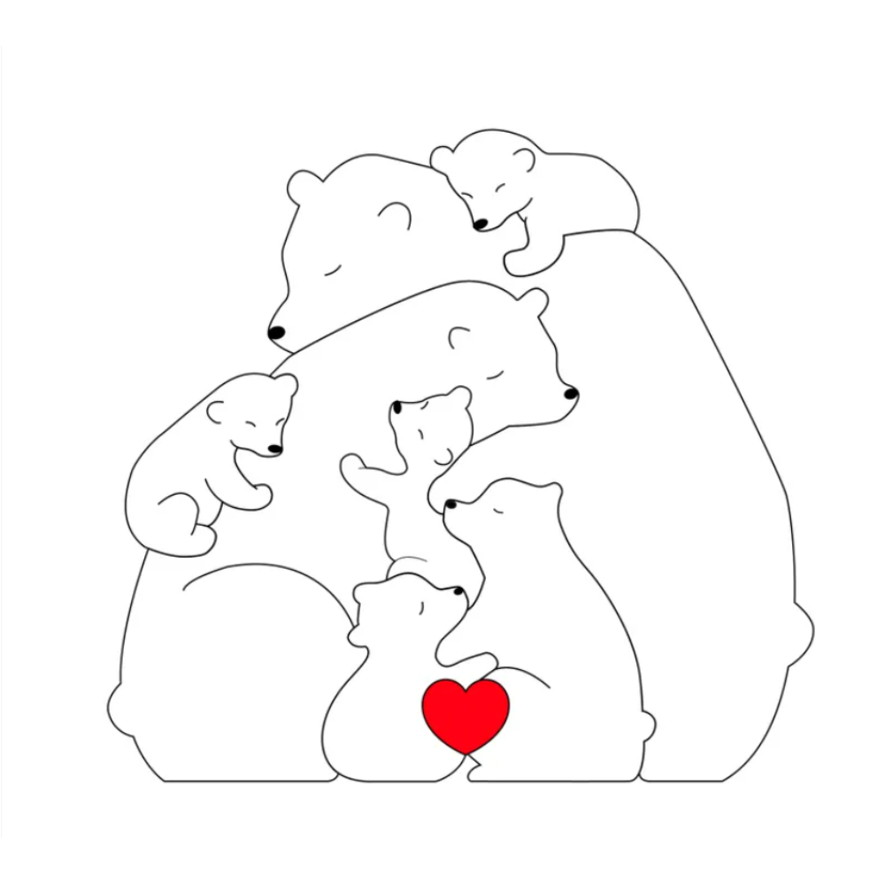 Family Puzzle™ – Personlig morsdagsgave med bjørnefamilien