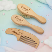 Thumbnail for Personalized Hairbrush – Myk og unik – Personlig babyhårbørstesett