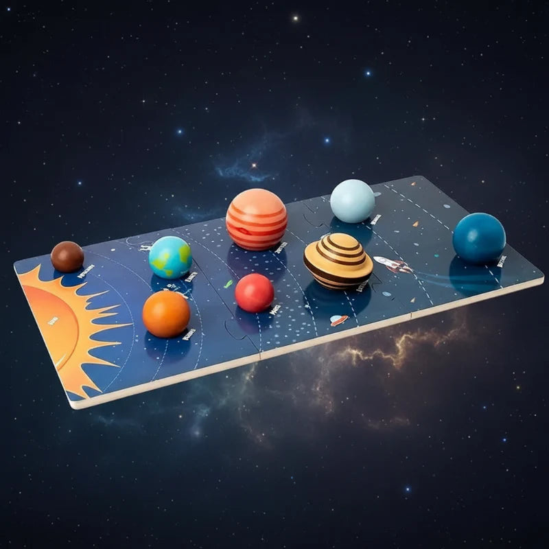 Wooden Solar System – Lærerikt og oppdagelsesrikt – Planet-lekesett