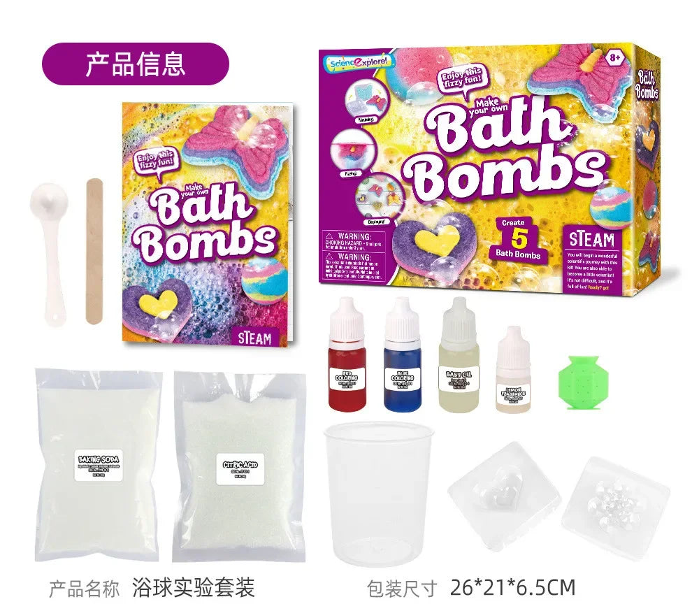 BathBombs – Fargerikt og lærerikt – Sett for å lage badebomber selv