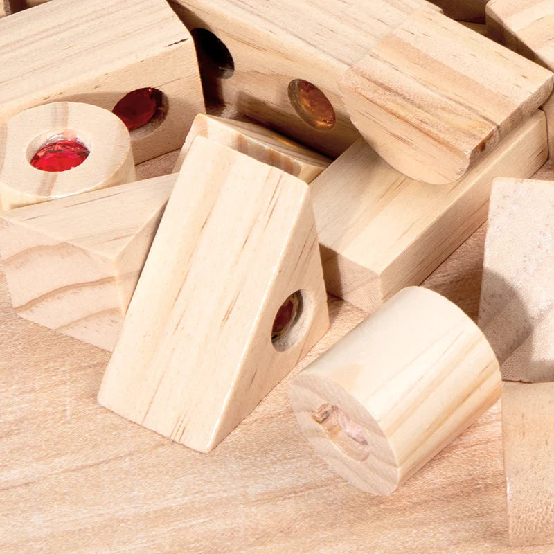 Rainbow Gem Stacking Blocks – Kreativt og lærerikt – Sett med treklosser til å stable
