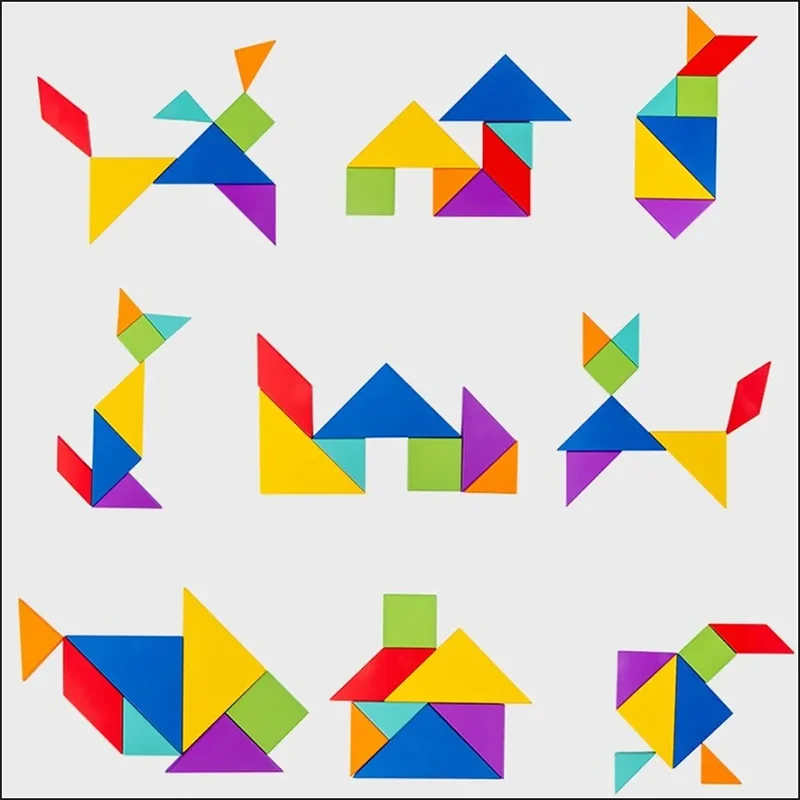 Woods™ - Oppmuntre til logisk tenkning - Tangram-puslespill i tre