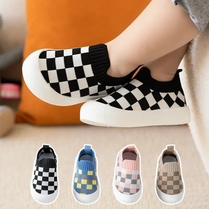 Mini Fashion - Blokkert mønster - Fleksibel slip-on-sko