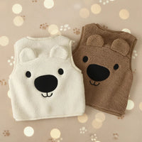 Thumbnail for Baby Bear Fleece Vest – Varm og myk – Barnetrøye med bjørnemotiv