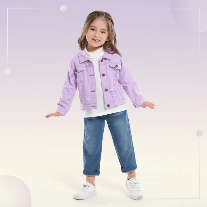 Candy Color-jeansjakke – Lett denimjakke for barn